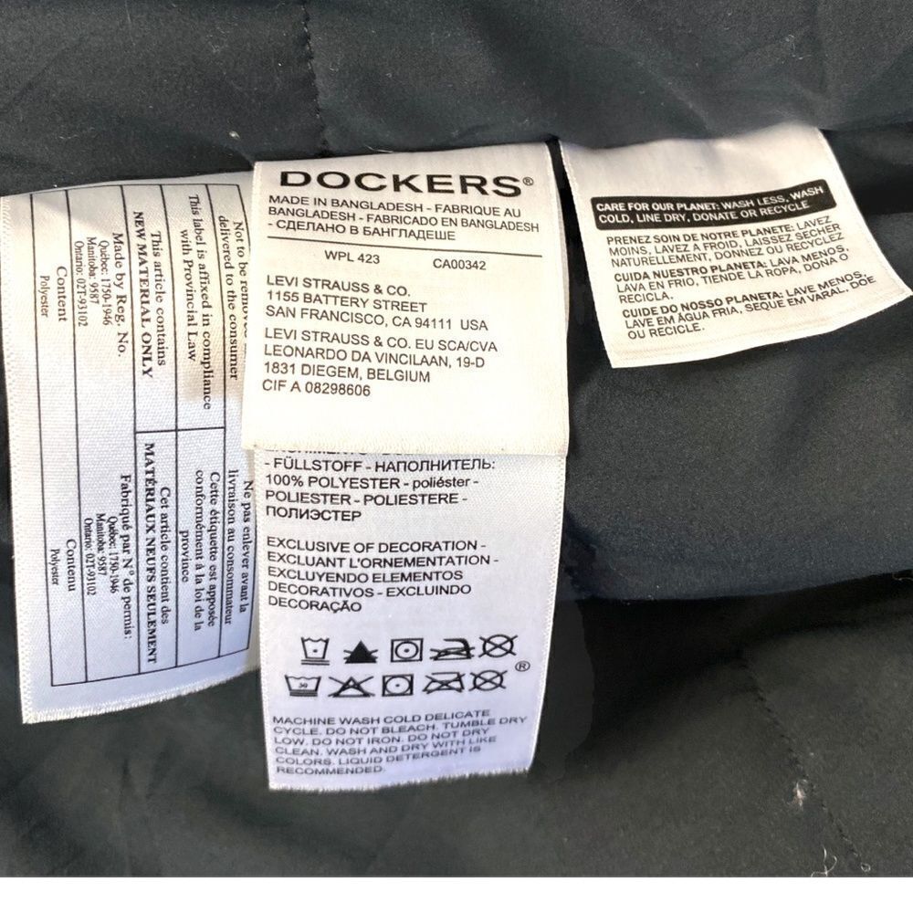 DOCKERS MEN'S Alpha Khaki Smart Flex Black Button Up Long Sleeve Jacket US XL - Picture 8 of 8